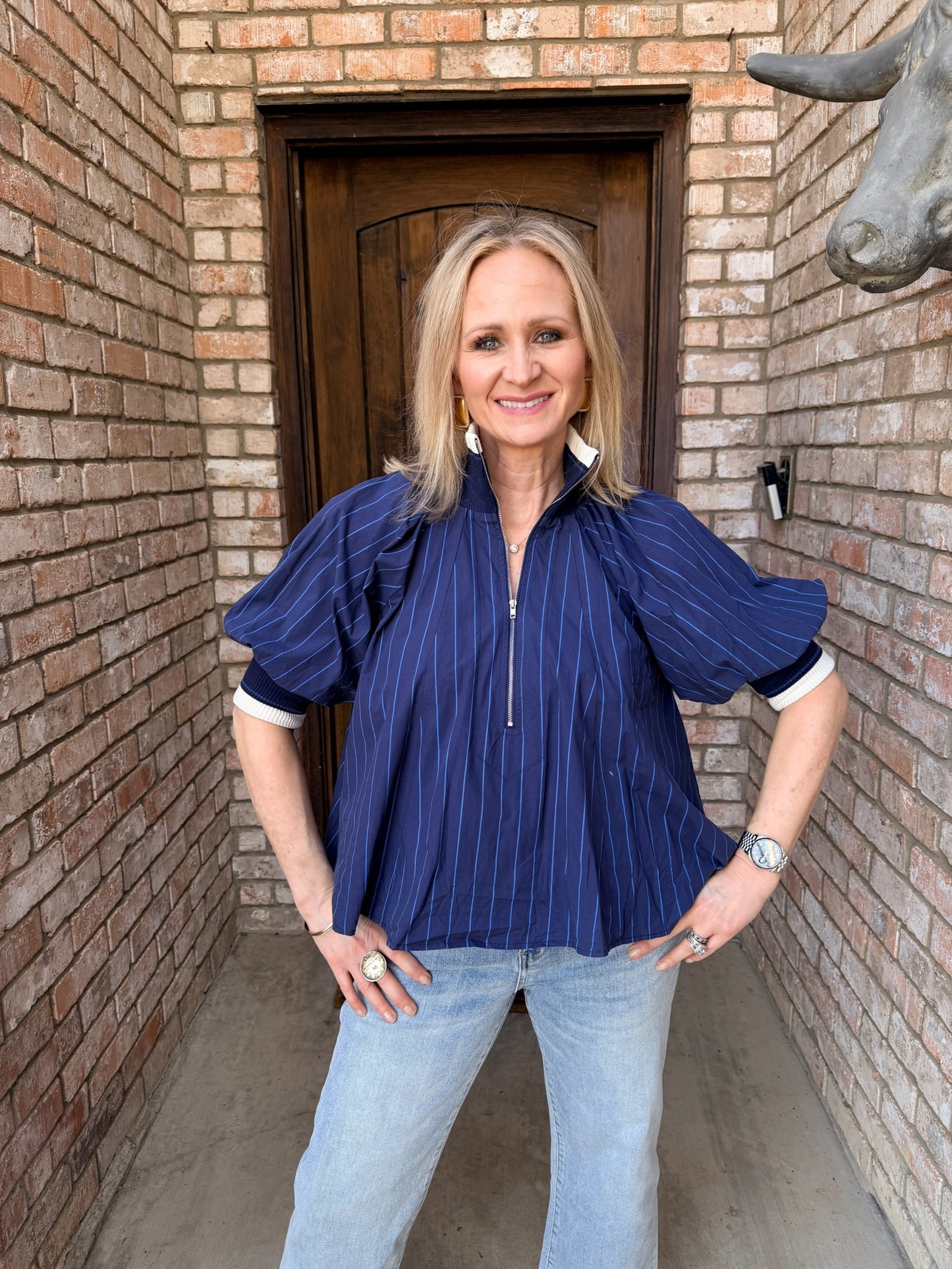 Blue Cascade Blouse