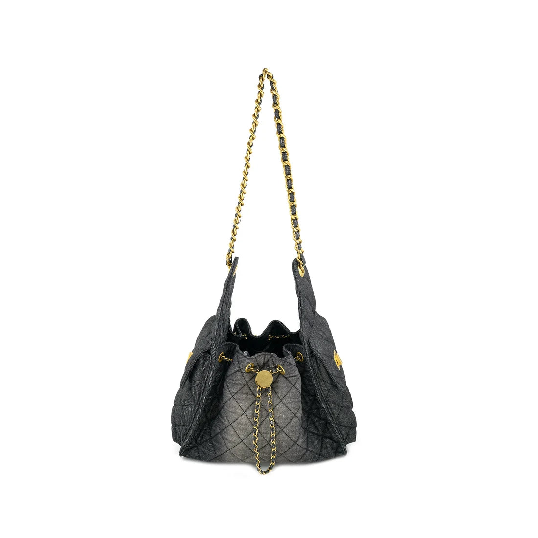 The Black Denim Chain Shoulder Bag