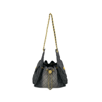 The Black Denim Chain Shoulder Bag