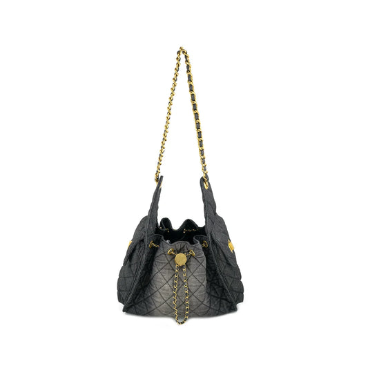 The Black Denim Chain Shoulder Bag