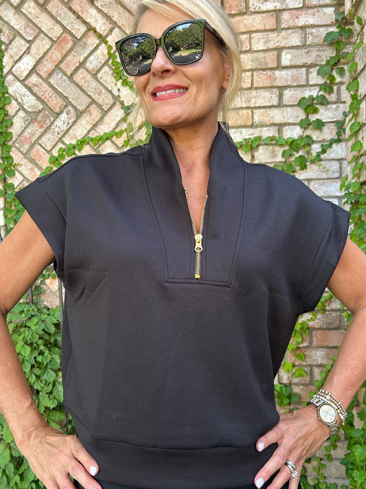 Black Half Zip Scuba
