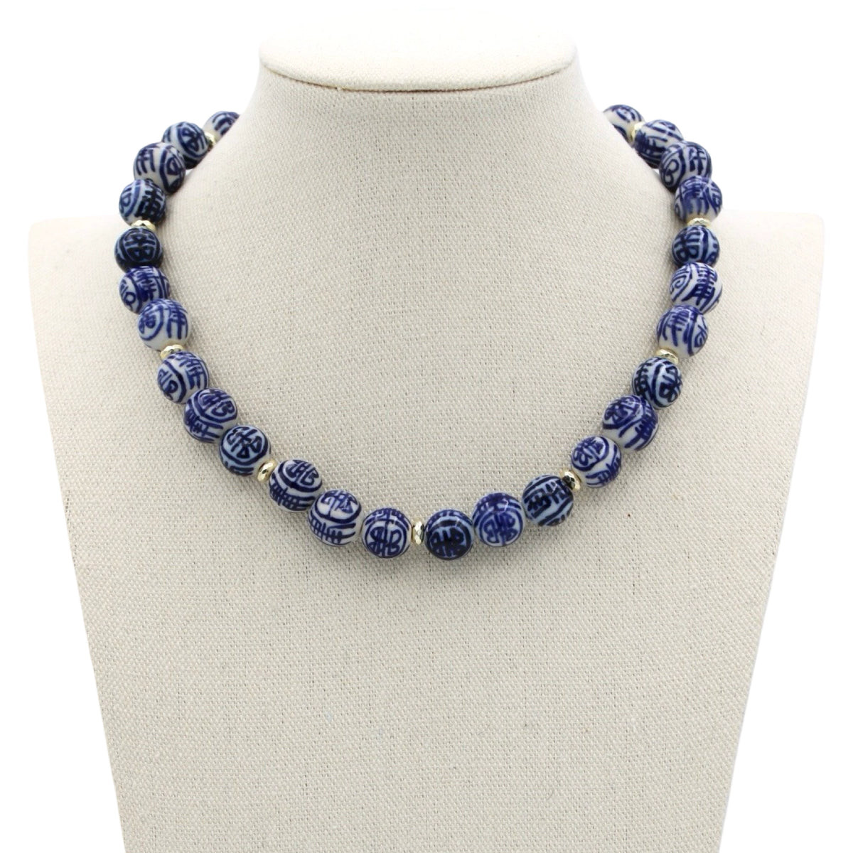 Blue and White Chinoiserie Necklace