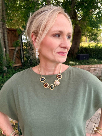 Farrah Fall Colored Stone Necklace
