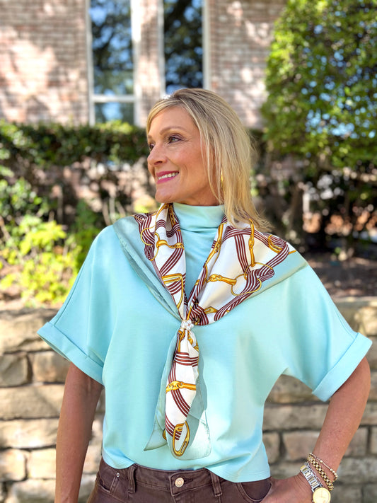 Oh So Versatile Scarf-Aqua Horse bit