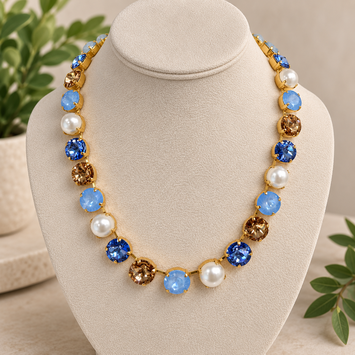 JADEN NECKLACE PEARLY BLUE
