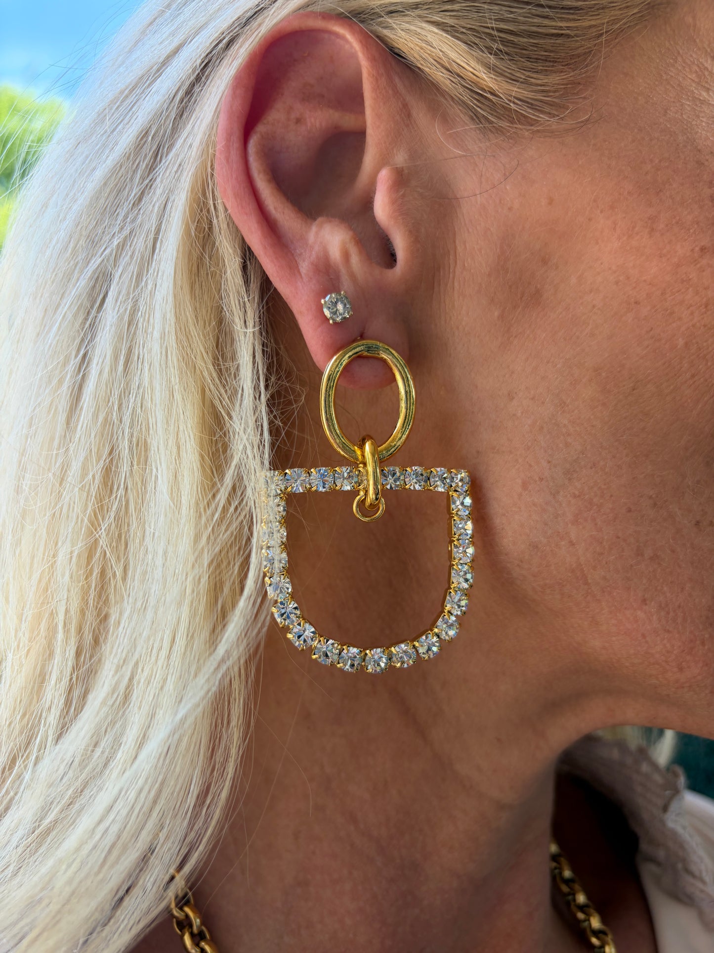 Rider Rhinestone Horse bit Earring