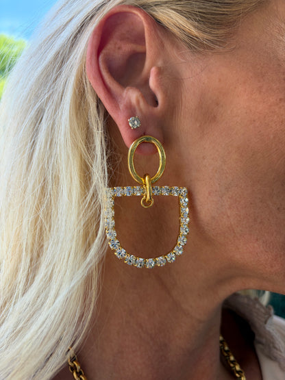 Rider Rhinestone Horse bit Earring