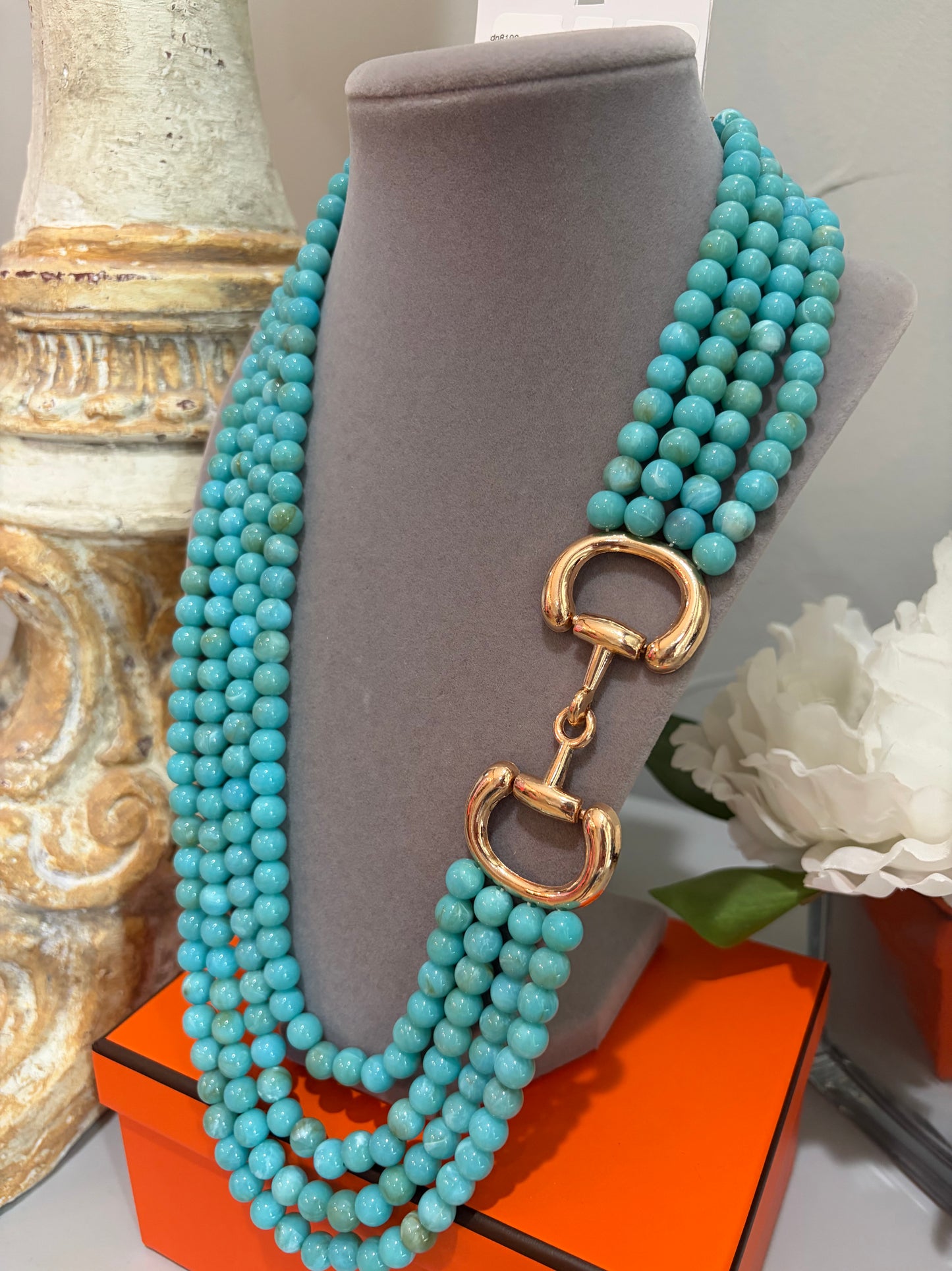 Golden Bit & Turquoise Necklace