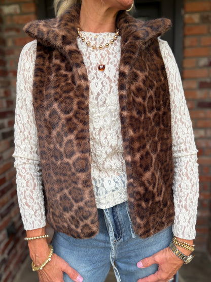 Fur Real Leopard Vest
