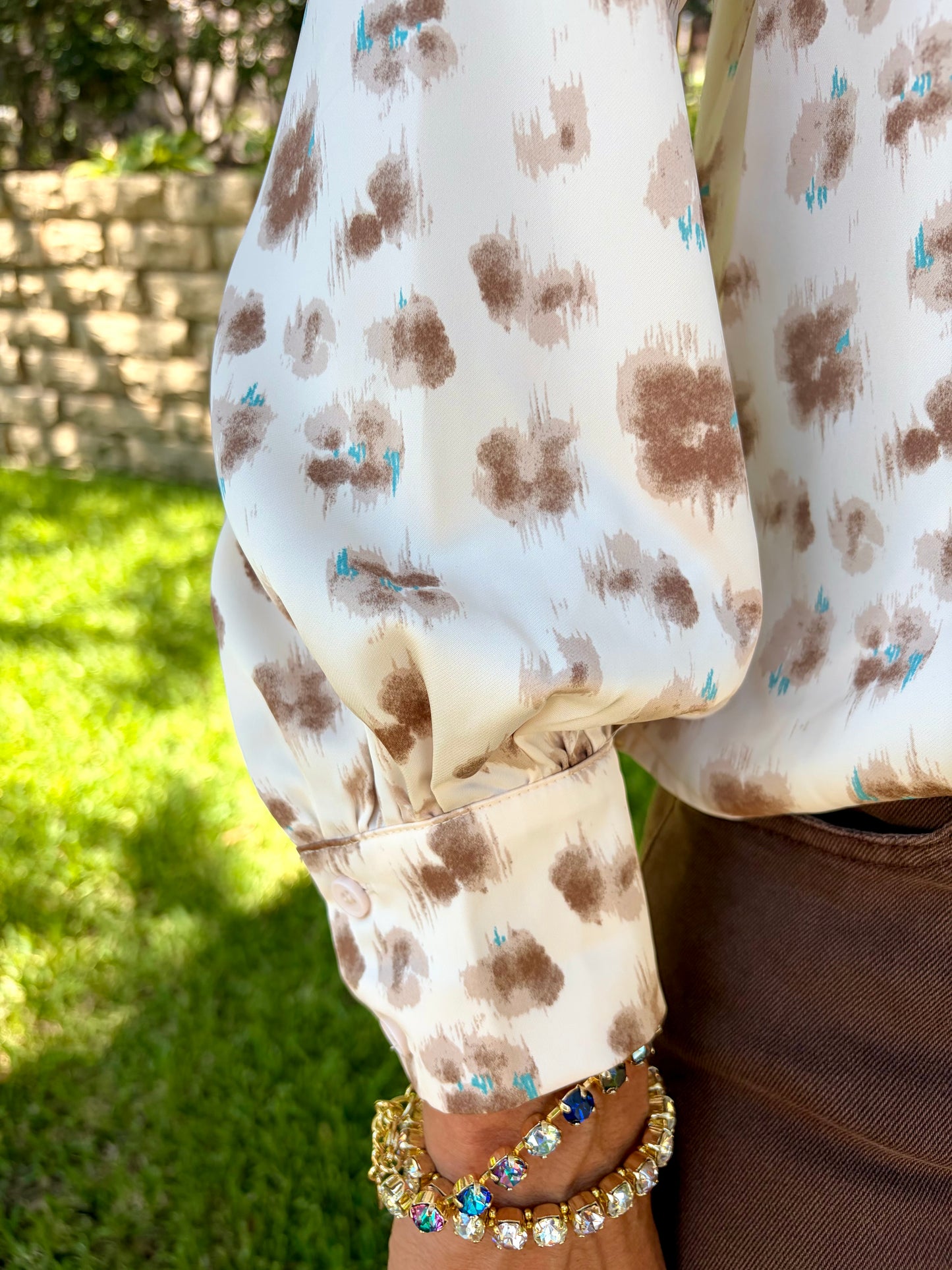 Britney Brown and Cream Blouse