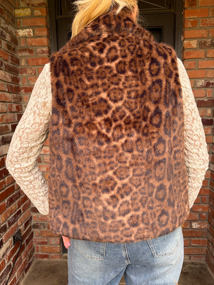 Fur Real Leopard Vest