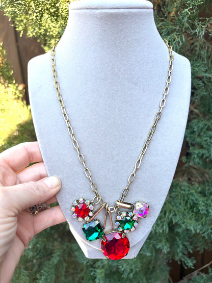 Charmed Necklace- Red, Green and White
