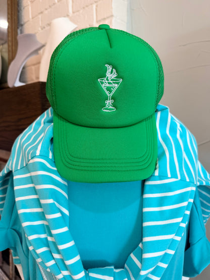Tipsy Green Martini Trucker Cap