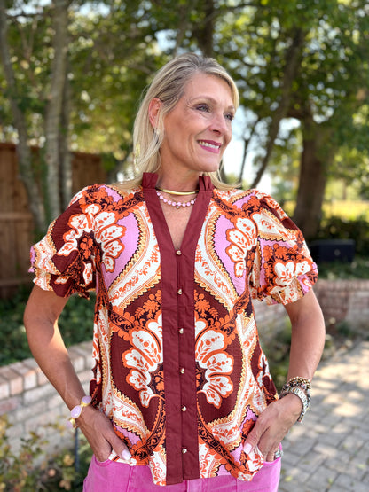 Amber and Pink Blouse
