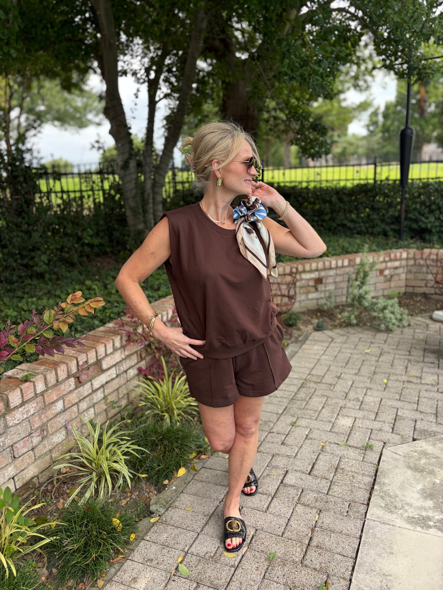 Anything But Basic Brown Short Set