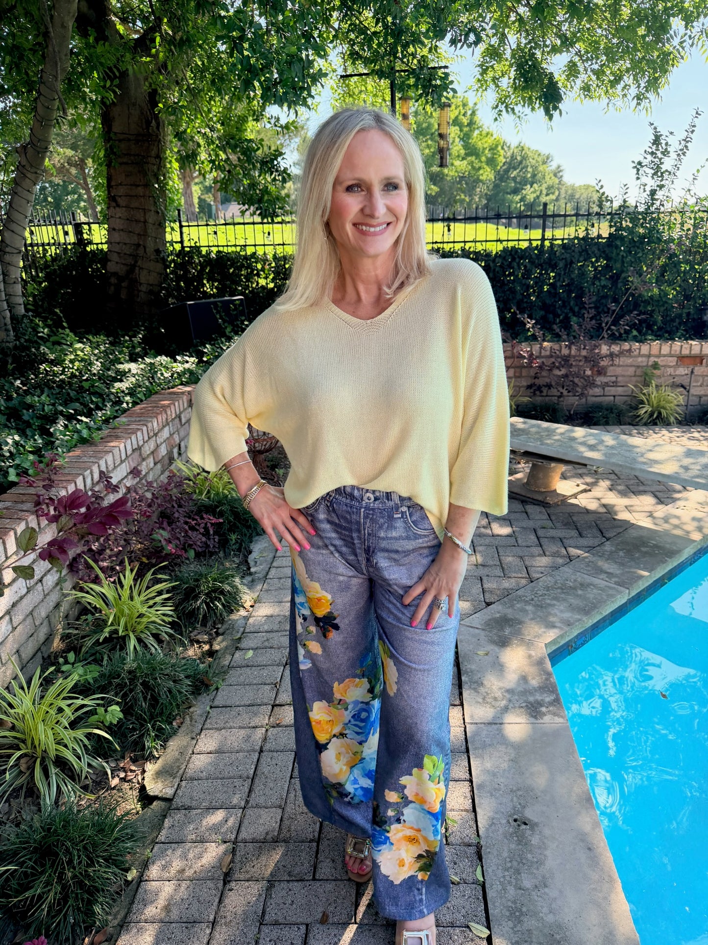 Summer In Italy Floral Stretch Pant