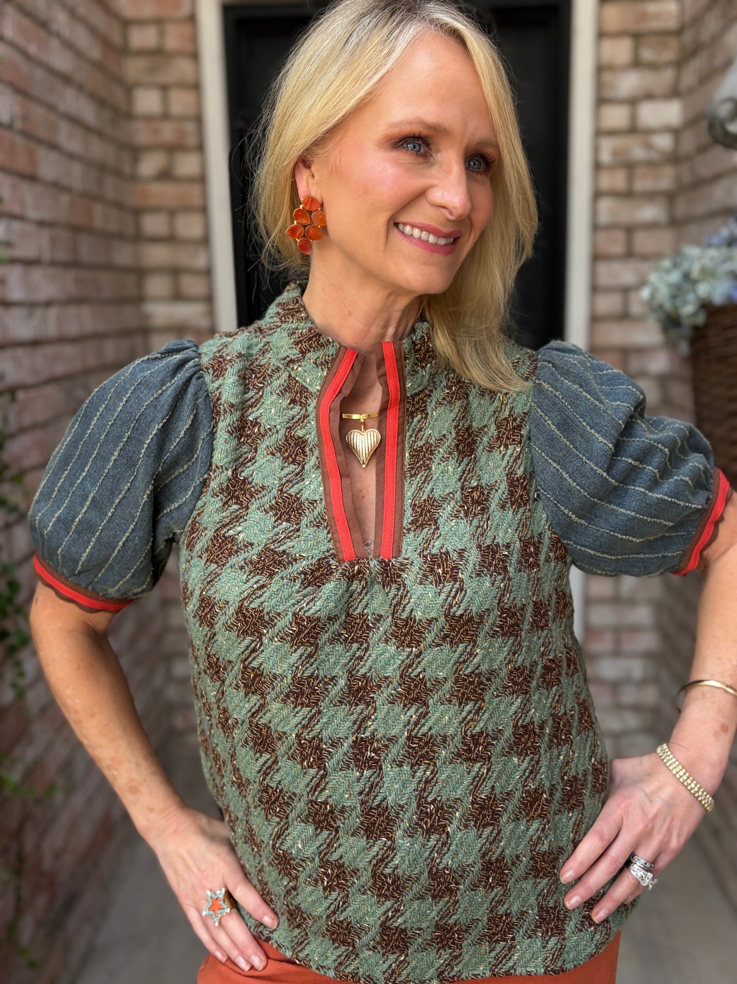Twist On Tweed Blouse