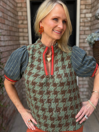Twist On Tweed Blouse