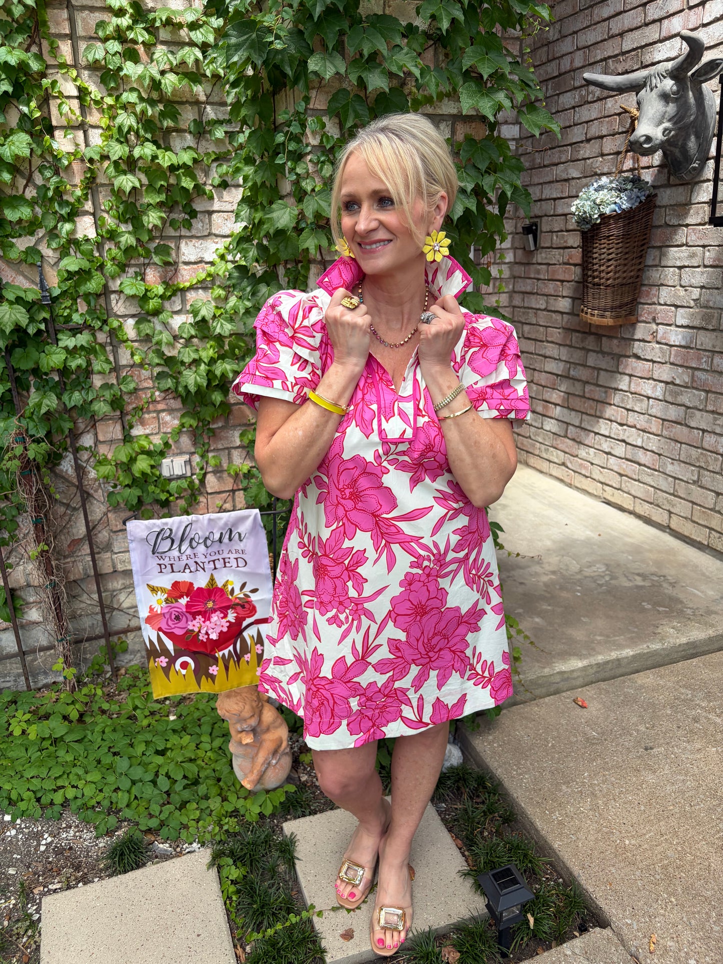 Pink Bloom Knee Length Dress