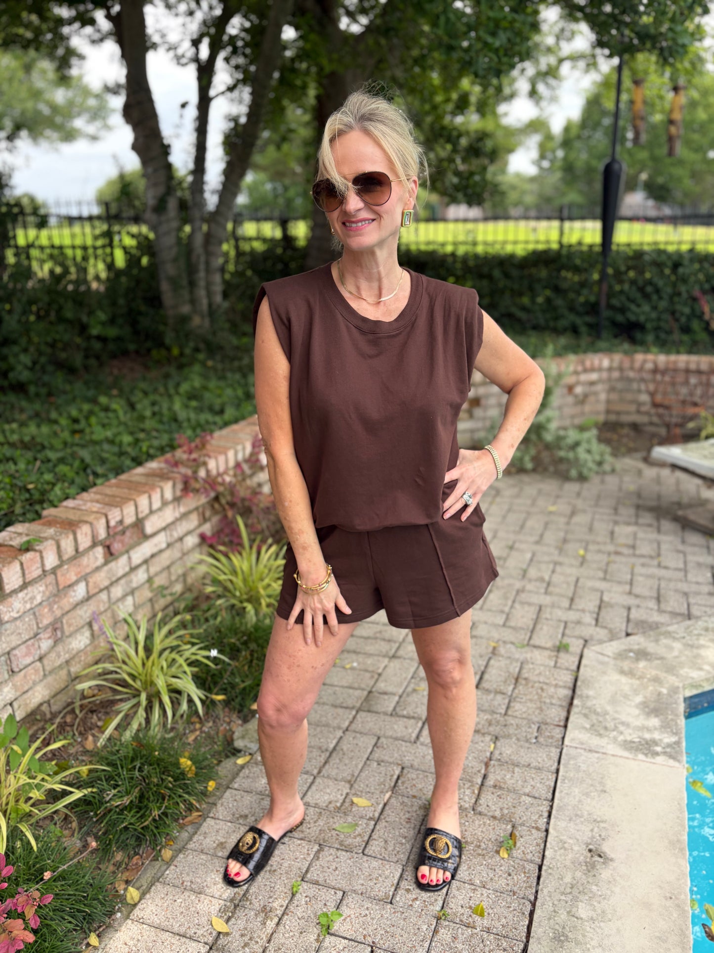 Anything But Basic Brown Short Set