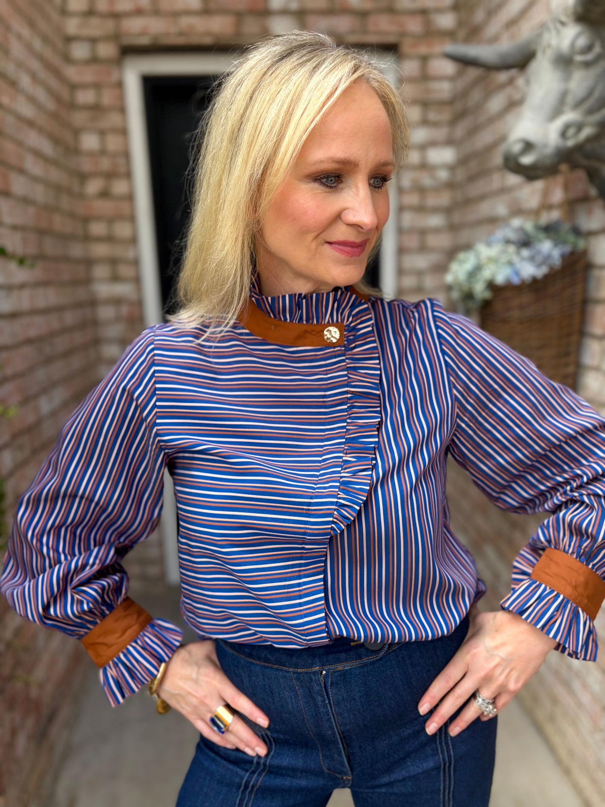 Toffee Stripe Blouse