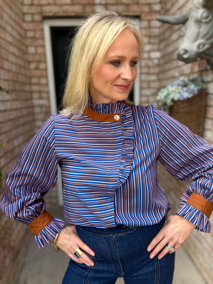 Toffee Stripe Blouse