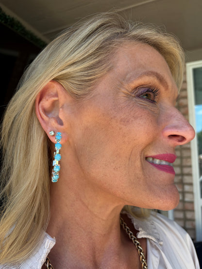 Silver & Turquoise Hoop