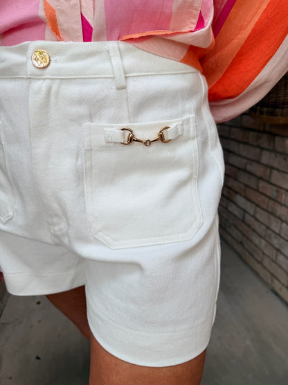 Elegant Horse Bit White Short