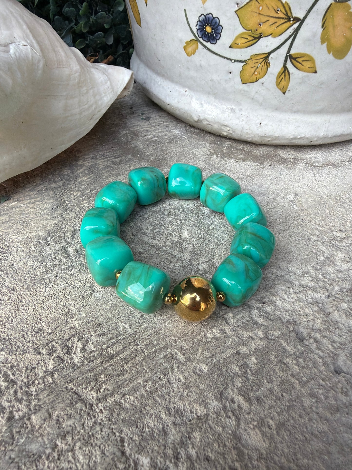 Wrist Candy Bracelet-Turquoise/Gold