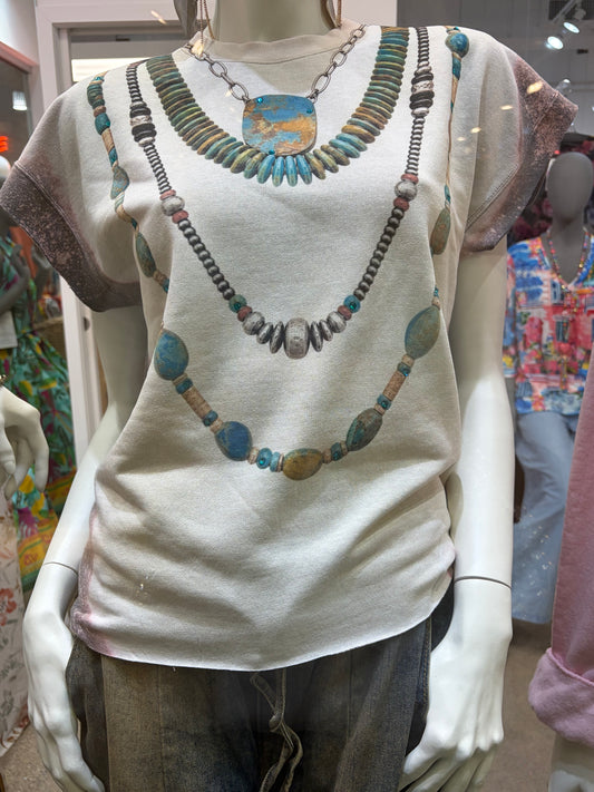 Turquoise Talks Short Sleeve Sweatshirt
