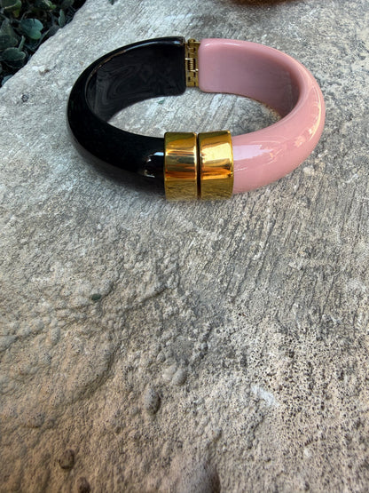 Modern Pink and Black Bangle