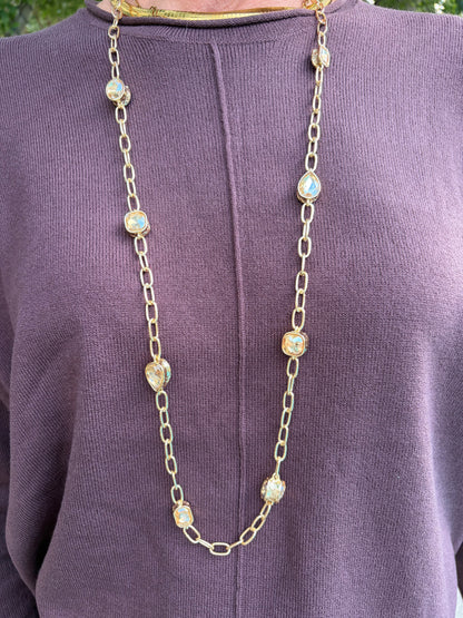 Elegant Faceted Long Necklace
