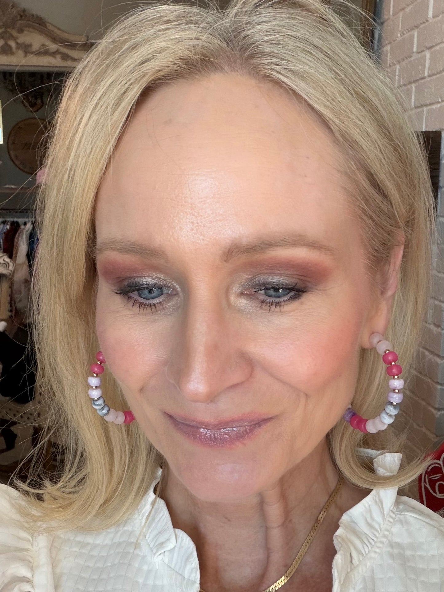 Blush and Violet Hoop Earrings