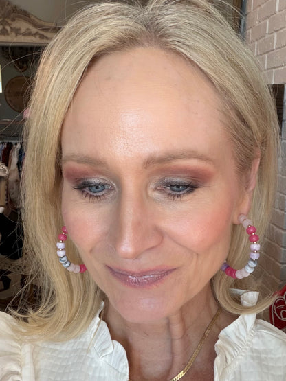 Blush and Violet Hoop Earrings