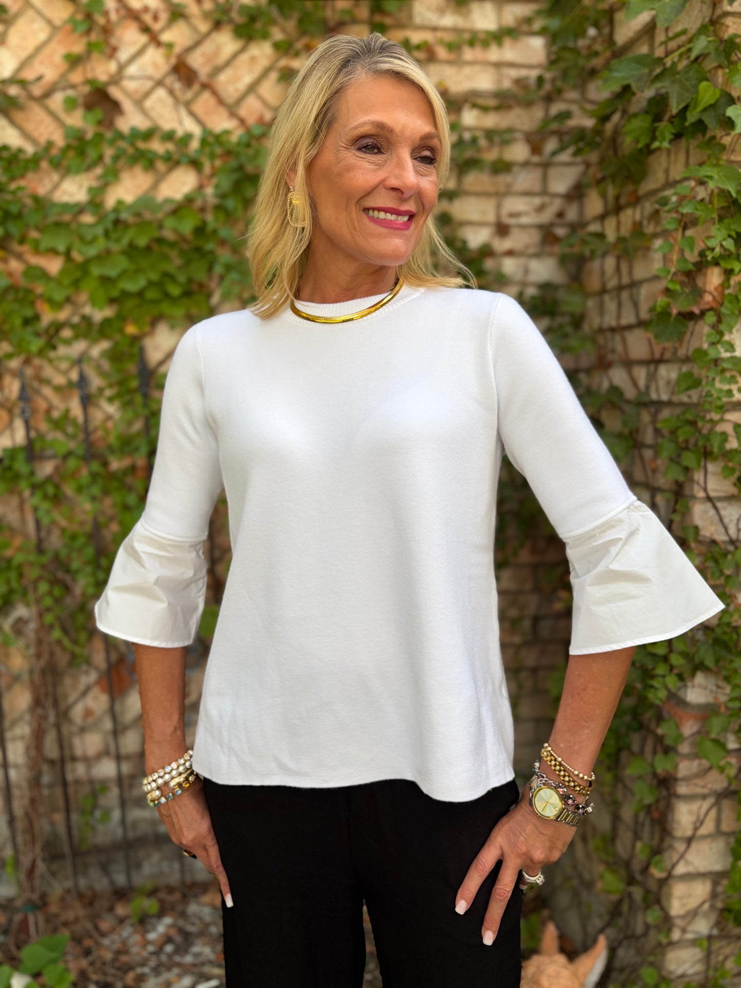 Celine Cream Sweater Blouse