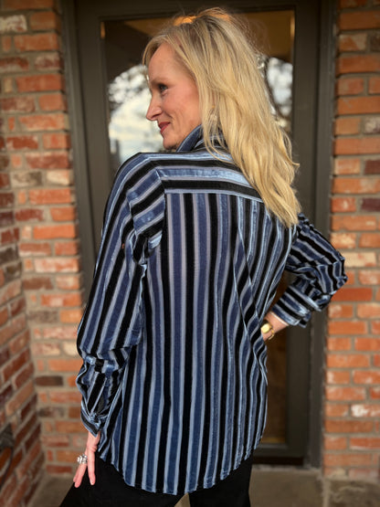 Blue Velvet Blouse