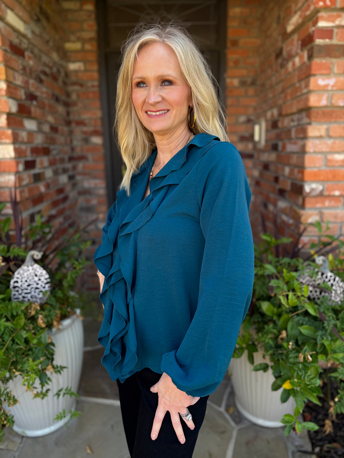 Tessa Teal Blouse