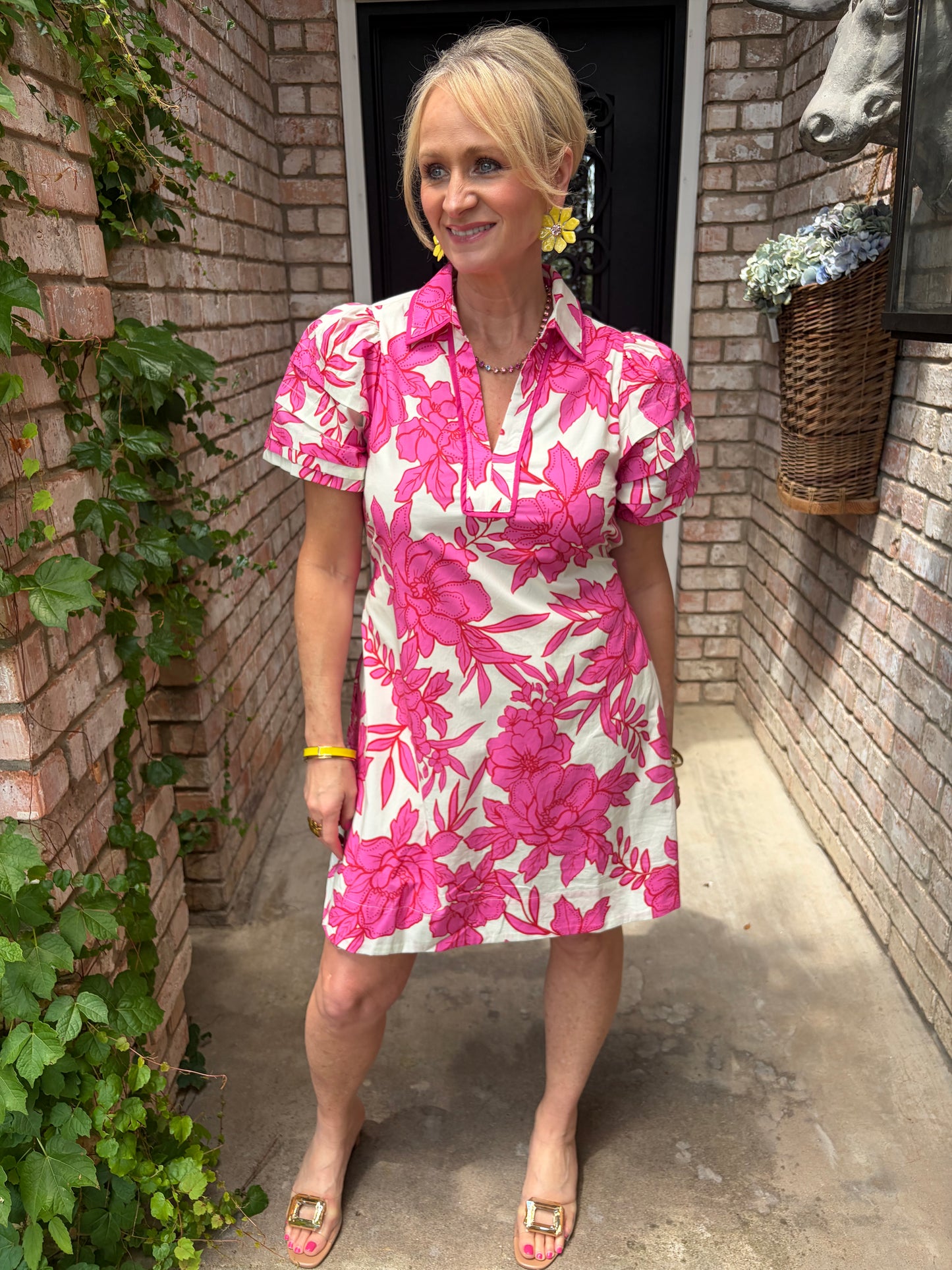 Pink Bloom Knee Length Dress