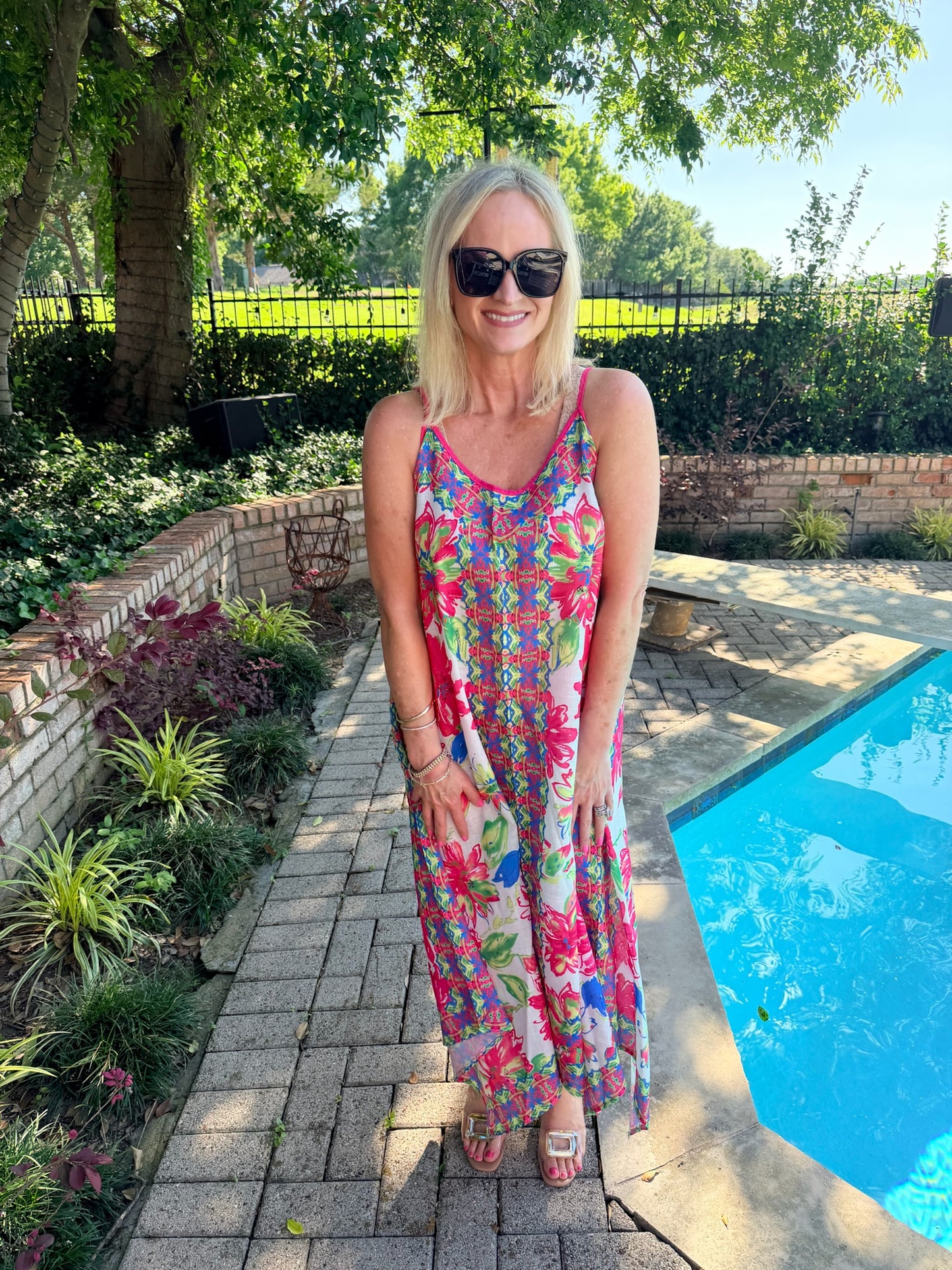 Floral Print Beach Maxi Dress