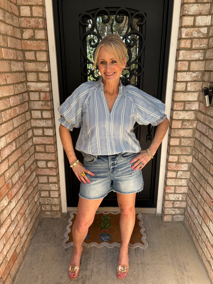 Blue Haven Checked Blouse