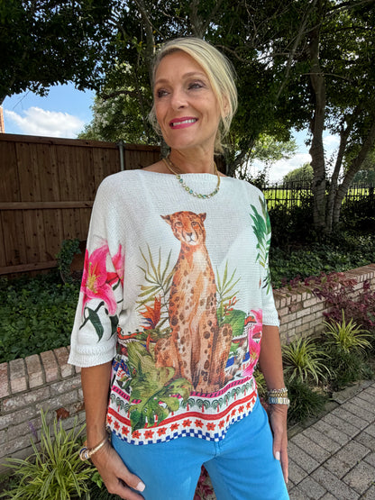 Tropical Cheetah Italian Knit