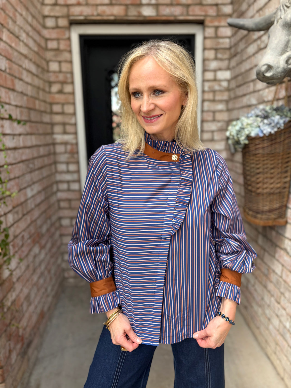Toffee Stripe Blouse
