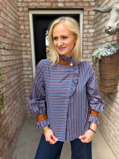 Toffee Stripe Blouse