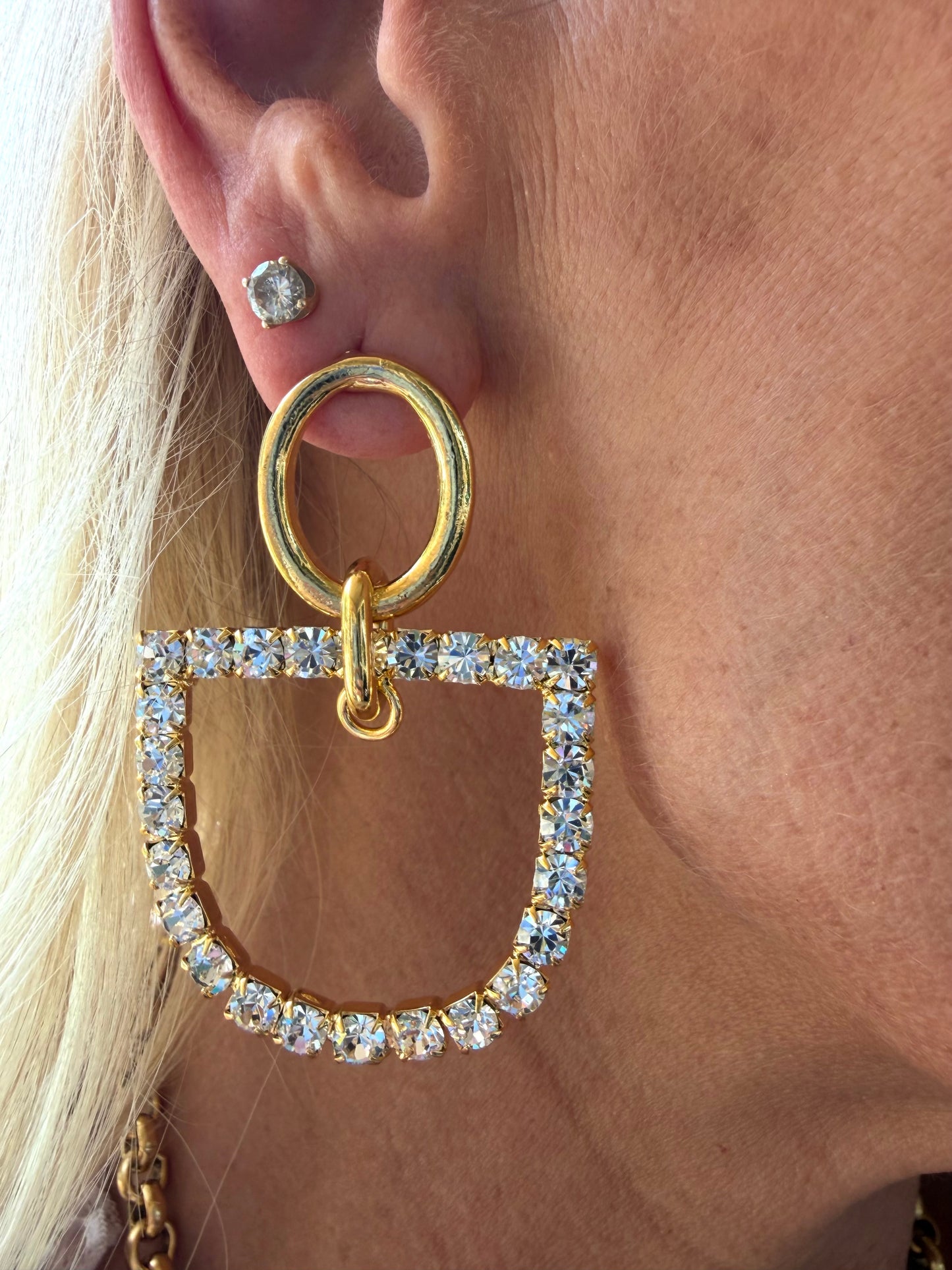 Rider Rhinestone Horse bit Earring