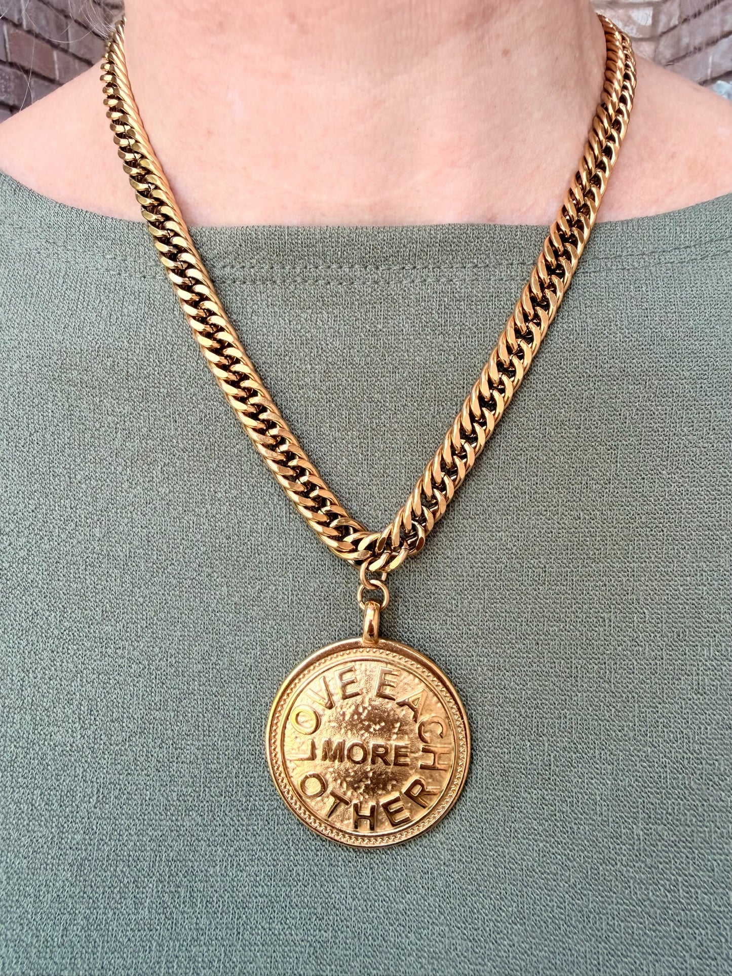 Mandy Medallion Gold Necklace