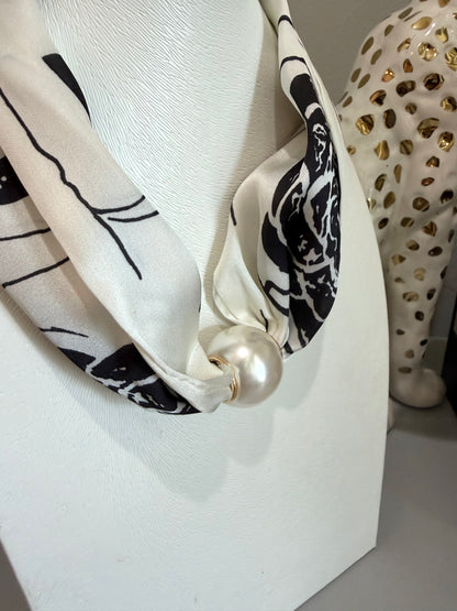 Camille Rose Pearl Magnetic Scarf/Necklace