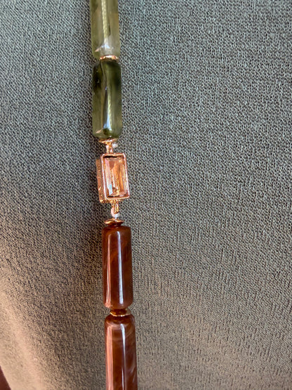 Ollie Olive Green & Brown Necklace