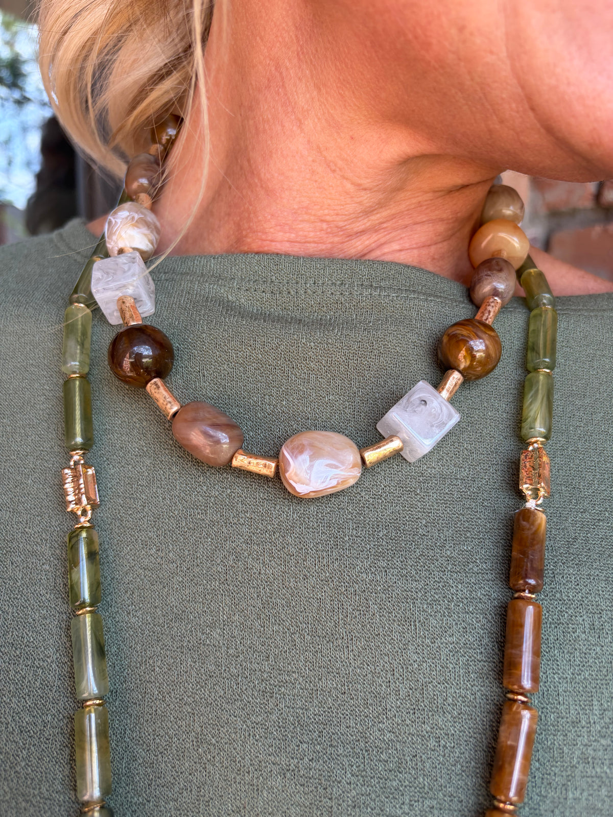 Georgia Gold and Colorful Beaded Necklace