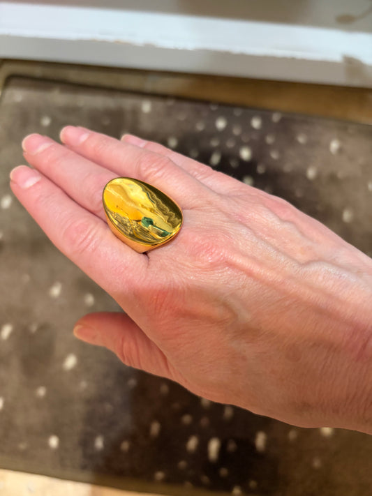 oval gold statement ring 