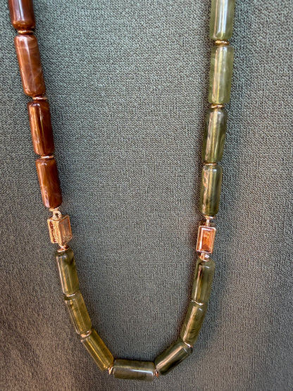 Ollie Olive Green & Brown Necklace